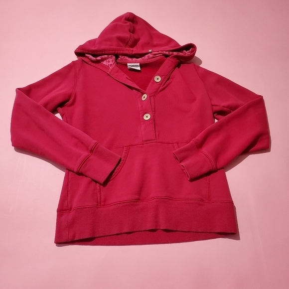Columbia Magenta Pink Kangaroo Hoodie Jacket Fall Outdoor Preppy Bright - Picture 1 of 6
